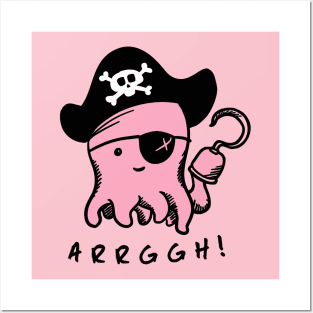 Cute Pirate Octopus Posters and Art